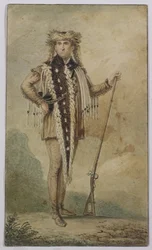 Kaptein Meriwether Lewis, 1807 (wc over grafitt på papir)